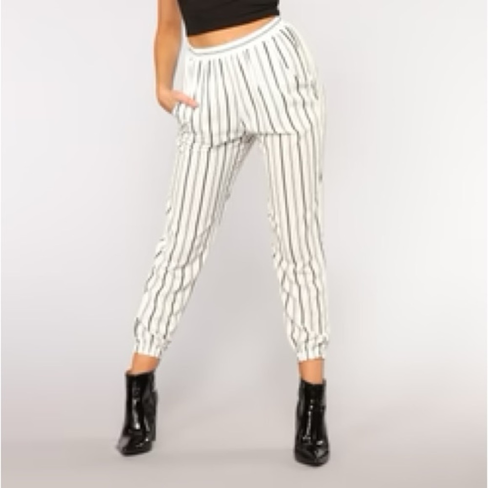 3/$12 Fashion Nova Black and White Striped Pants